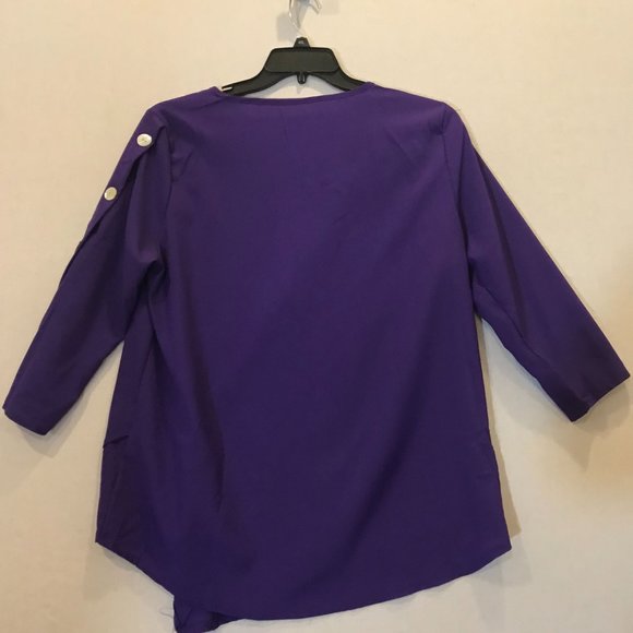 Women's Purple Blouse Top Shirt w/ Mother of Pearl buttons Size l/XL - Picture 5 of 5